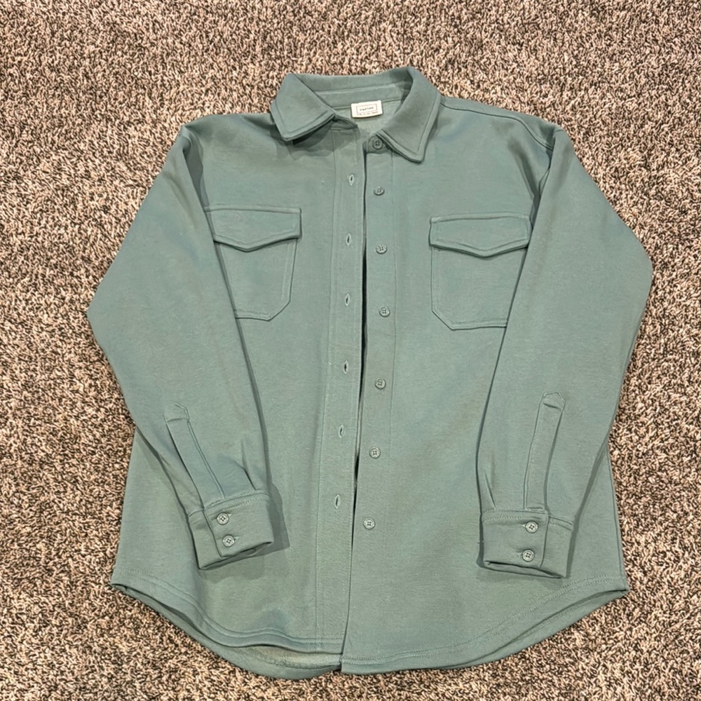 Green Button-Up Shirt